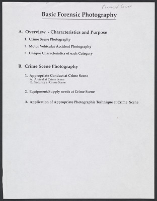 Basic Forensic Photography